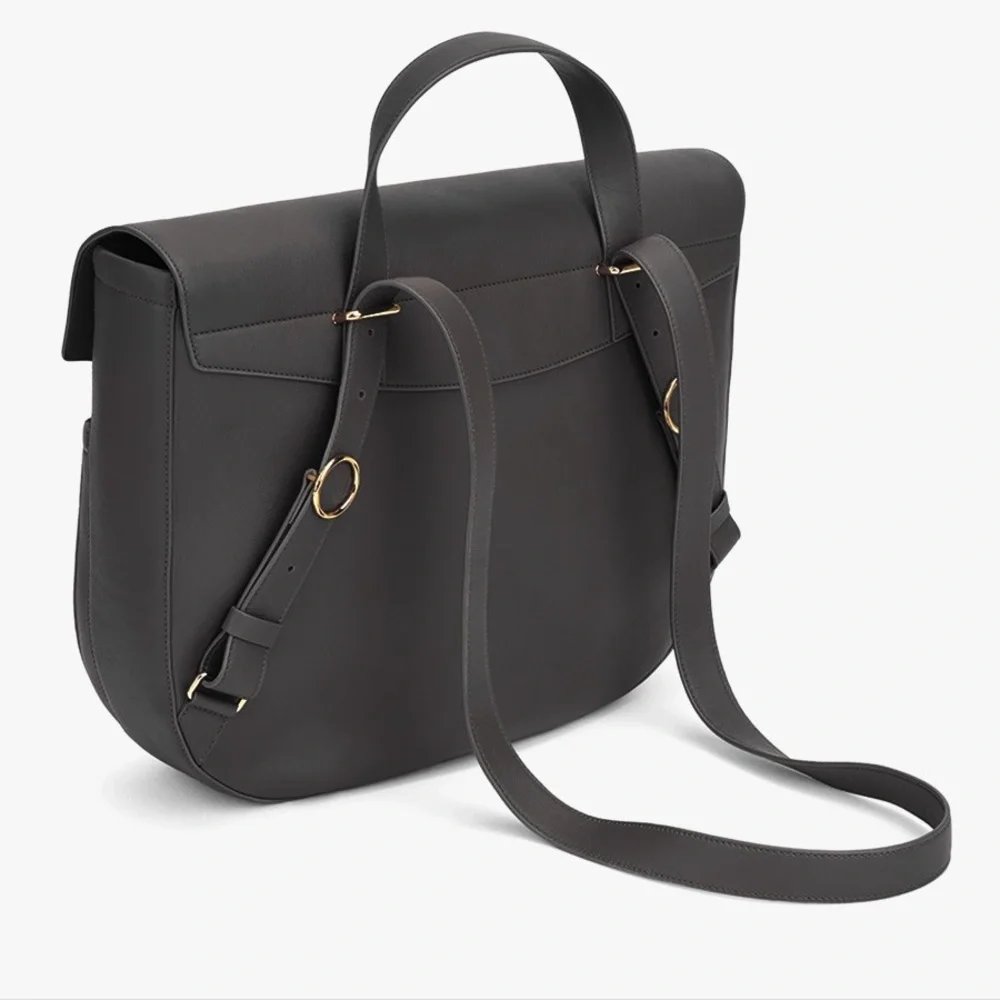 NWOT Cuyana Convertible Satchel-15 Inch in Black Pebbled Leather